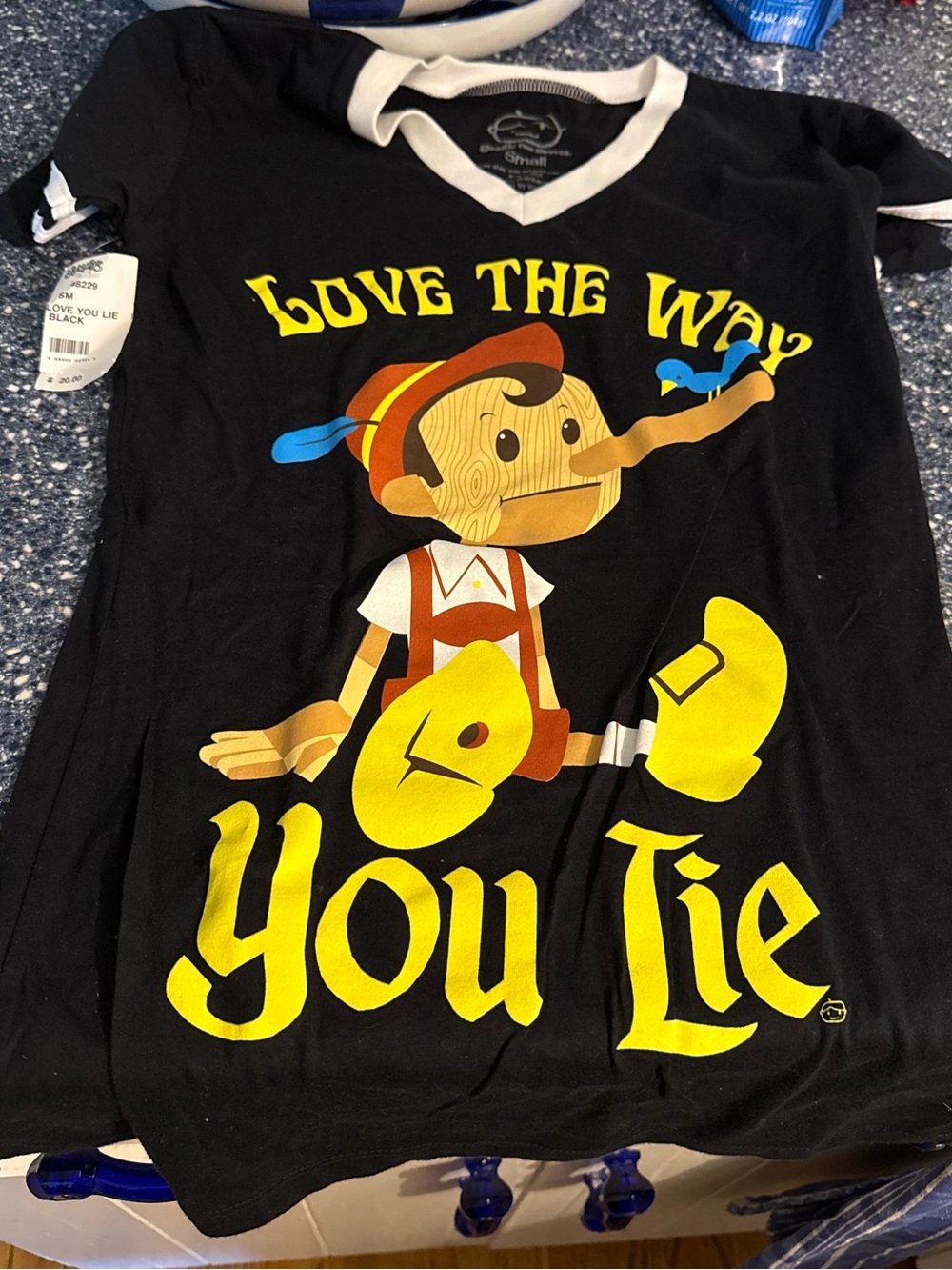 Eminem Song Pinocchio Graphic Tee - Black & Yellow NWT